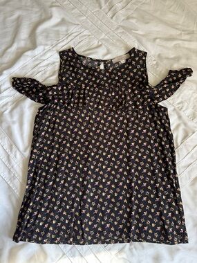 LOFT Floral Cold-Shoulder Blouse